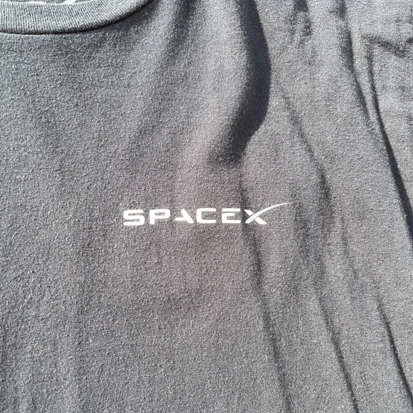 Men's SpaceX T-Shirt Black Falcon Heavy Spell-Out XL Crew Space Elon Musk Tesla - Picture 4 of 9